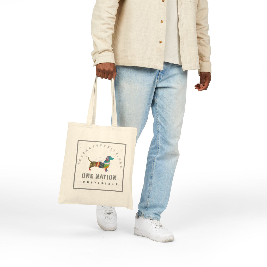 "One Nation, Indivisible Hound" Threads of Unity™ Tote Bag
