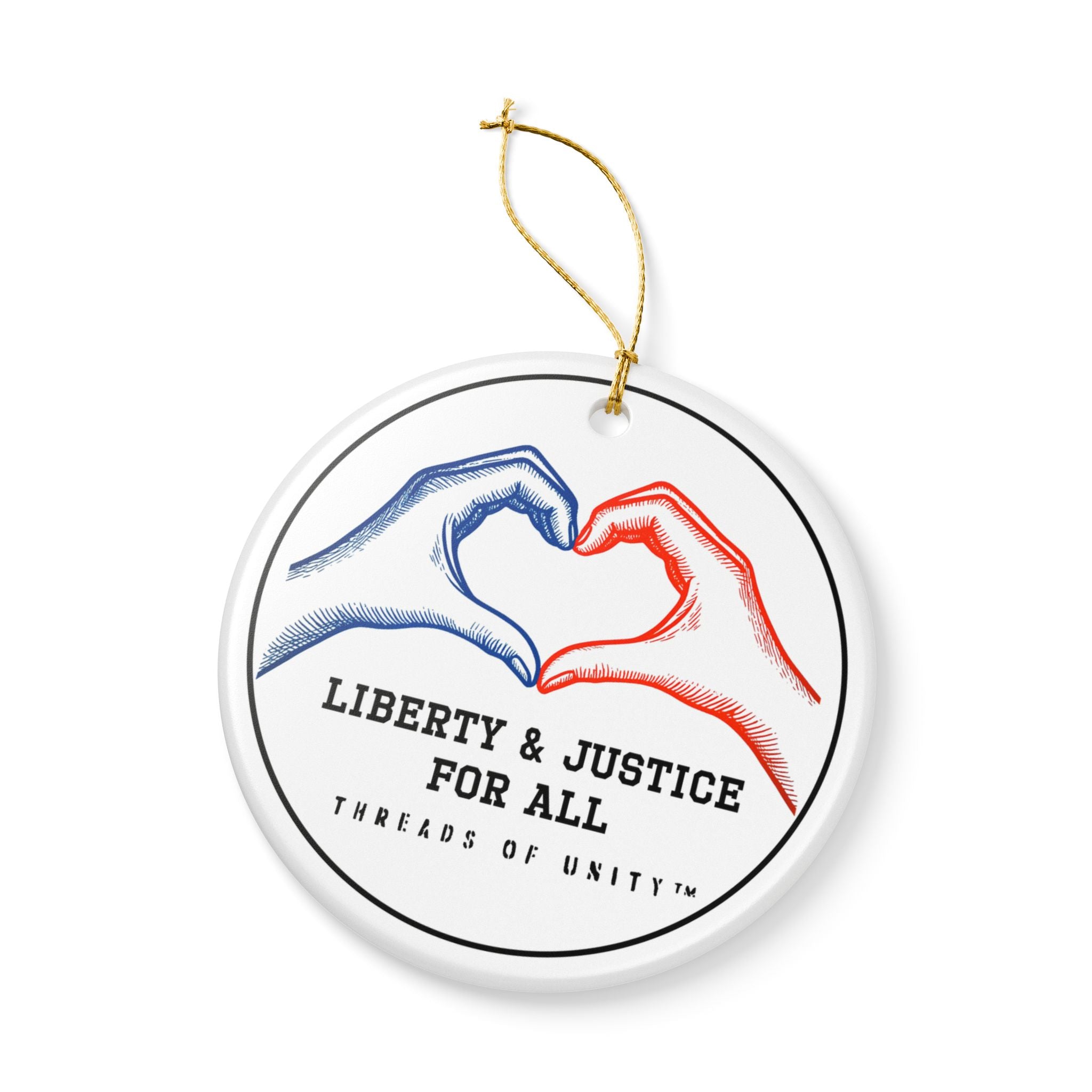 "Liberty & Justice" Threads of Unity™ Ceramic Ornament