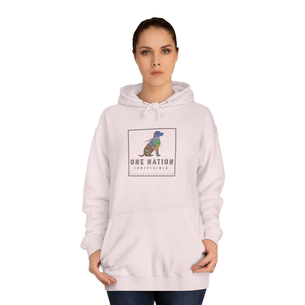 "One Nation, Indivisible Retriever" Threads of Unity™ Unisex College Hoodie