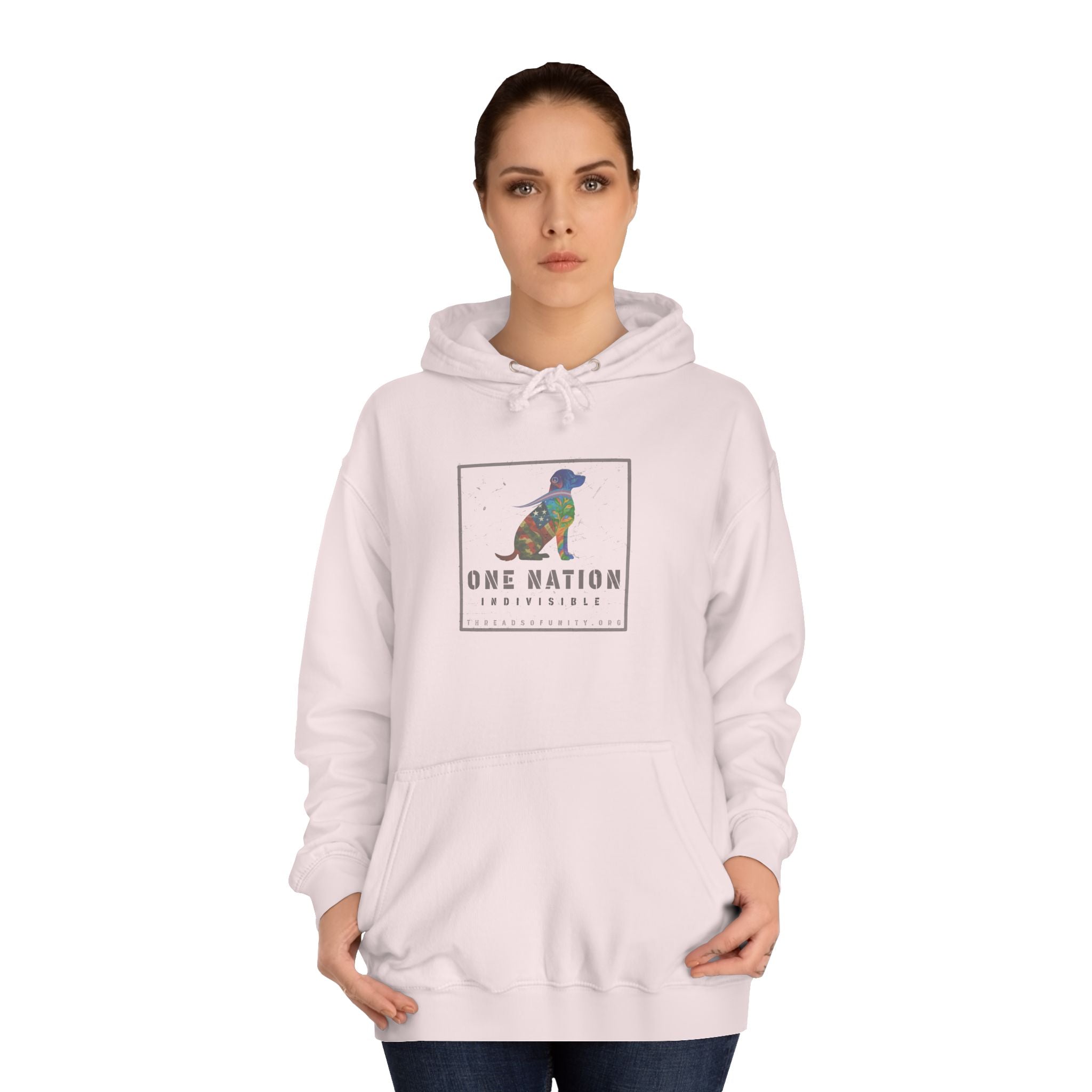 "One Nation, Indivisible Retriever" Threads of Unity™ Unisex College Hoodie