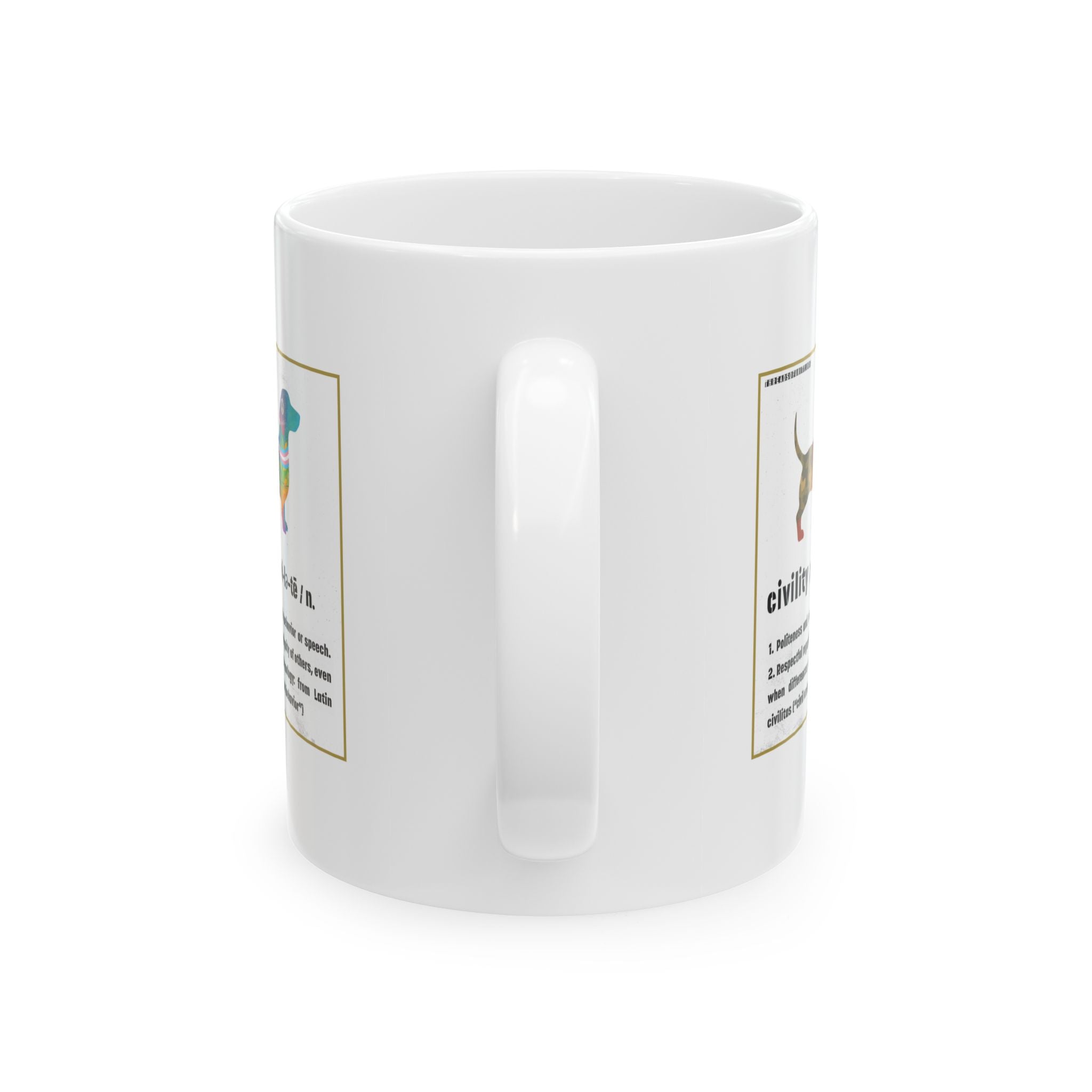 "Civility Dog" Threads of Unity™ Ceramic Mug, (11oz, 15oz)