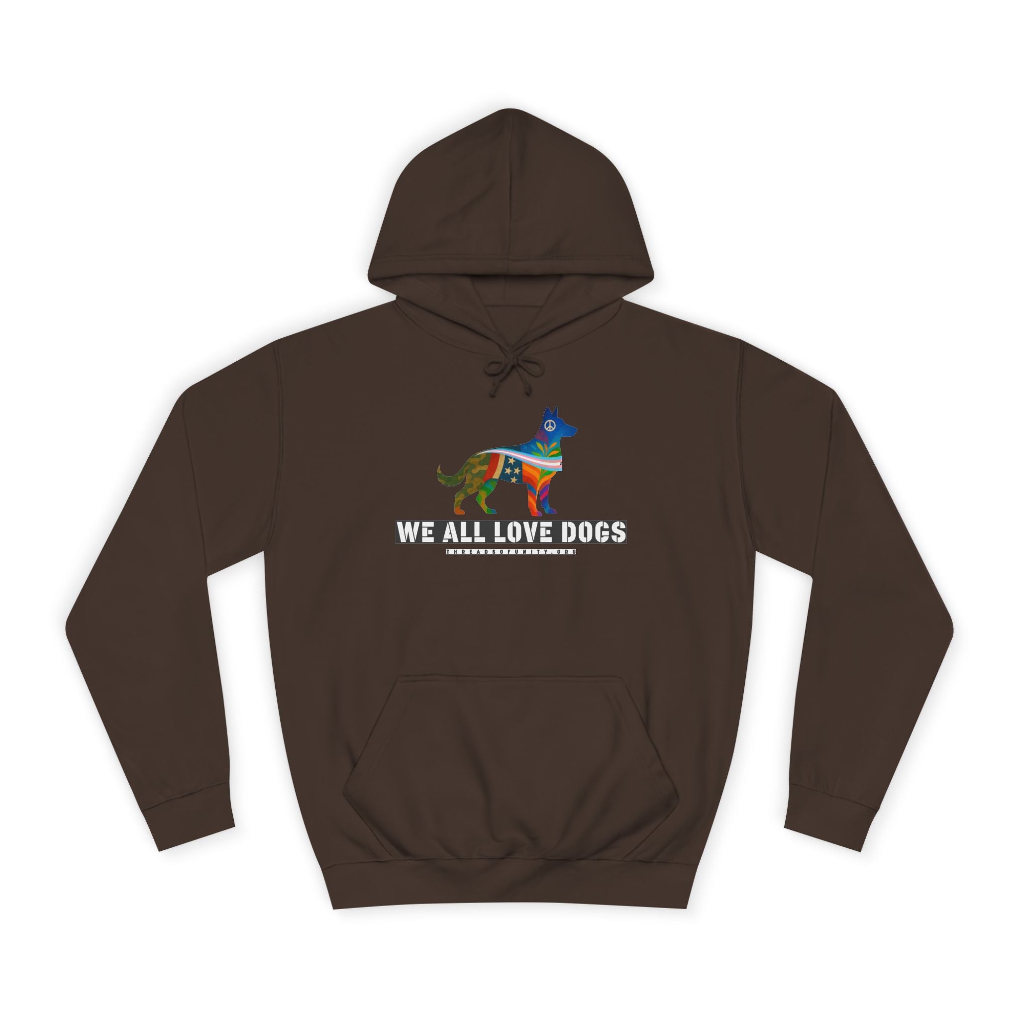 "We All Love Dogs, Shepherd" Threads of Unity™ Unisex College Hoodie