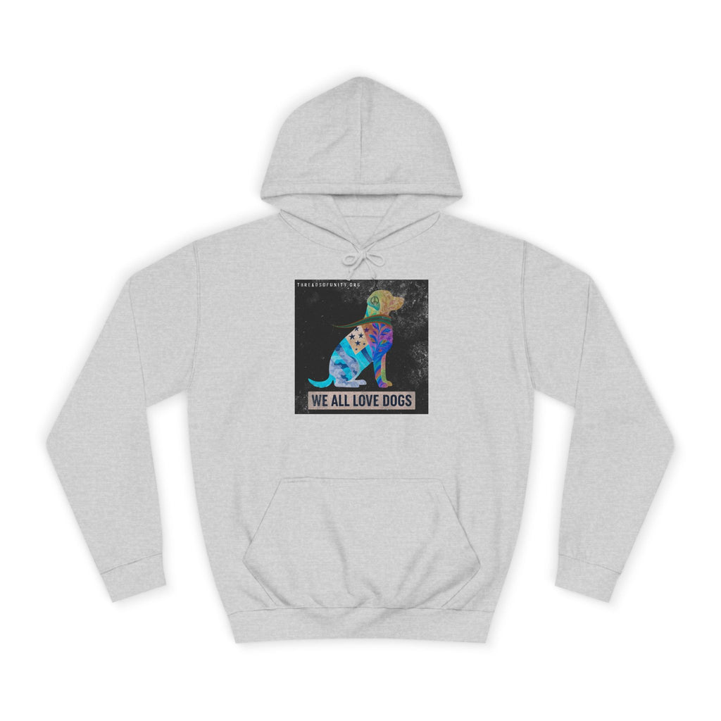 "We All Love Dogs" Threads of Unity™ Color Inversion Unisex College Hoodie