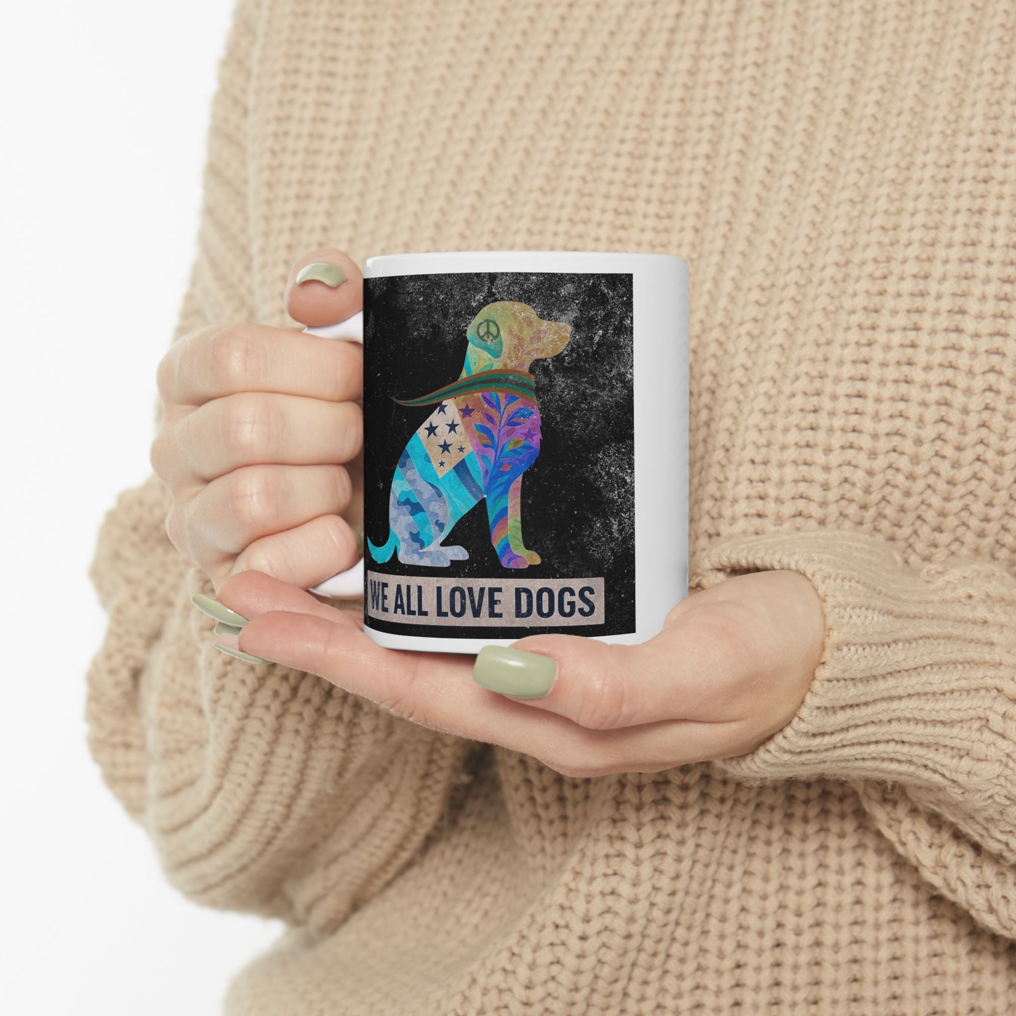 Ceramic "We All Love Dogs" Color Inversion Unity Mug (11oz, 15oz)