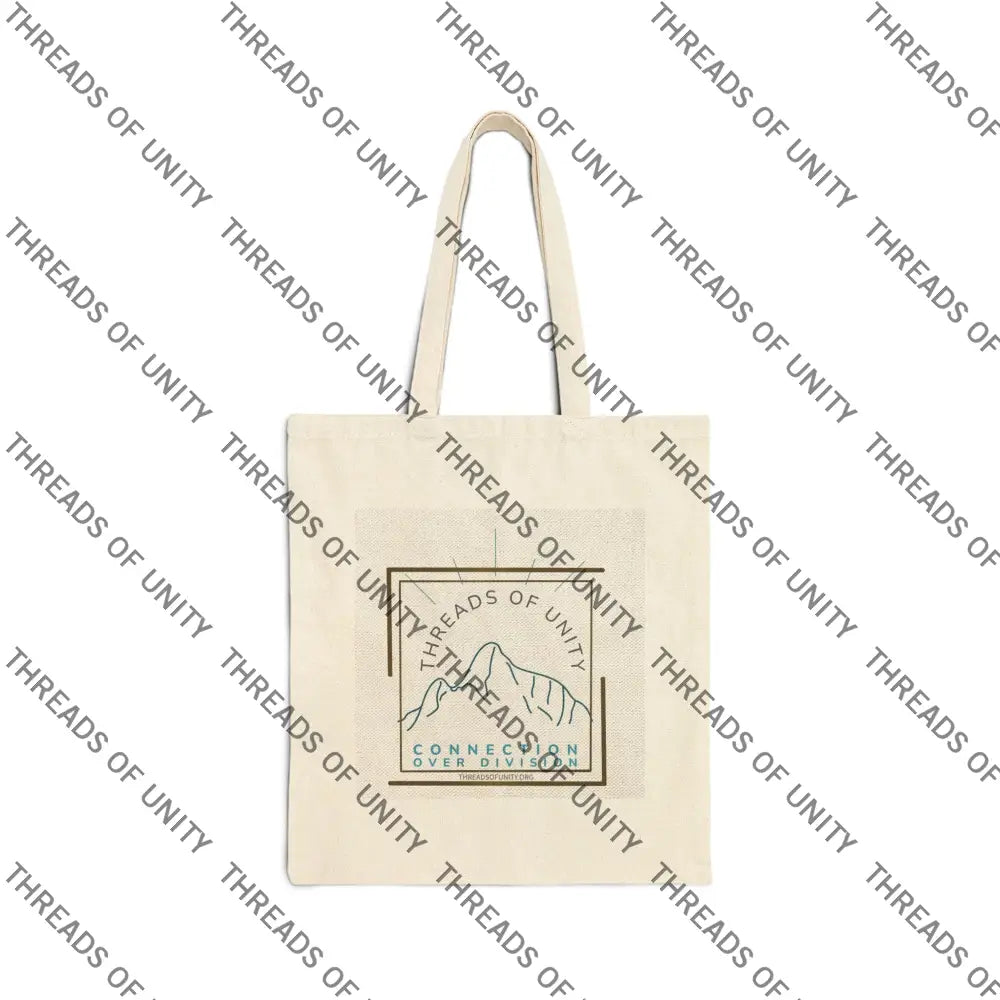 ’Threads of Unity’ Cotton Canvas Tote Bag Natural / 15’’ x 16’’ Bags
