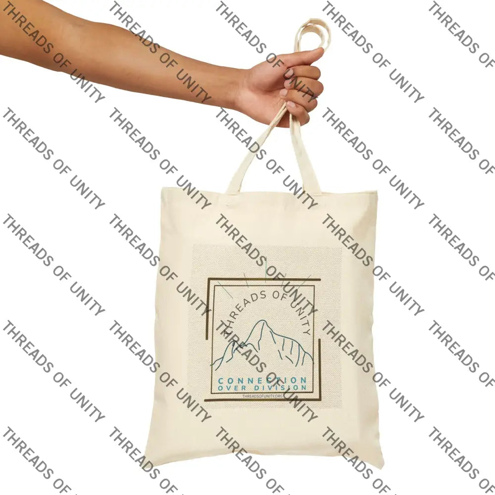 ’Threads of Unity’ Cotton Canvas Tote Bag Natural / 15’’ x 16’’ Bags